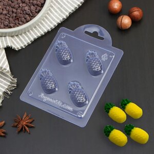 Форма для шоколада пластиковая «Ананас мини», 4,12,71,1 см, цвет прозрачный