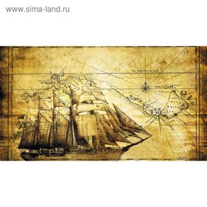 Фотообои "Старинная карта с парусником" 2-А-209 (1 полотно), 270x150 см