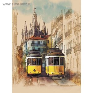 Фотообои "Жёлтый трамвайчик" M 252 (2 полотна), 200х270 см