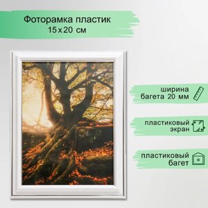 Фоторамка 15х20 281S белая с серебром (пластиковый экран)