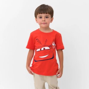 Футболка детская Disney "Молния", рост 98-104 (30), красный
