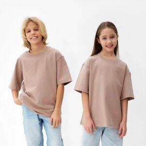 Футболка детская MINAKU: Basic line kids цвет бежевый, рост 140 см