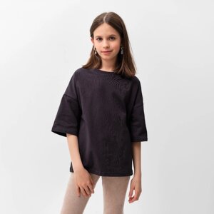 Футболка детская MINAKU: Basic line kids цвет графитовый, рост 104