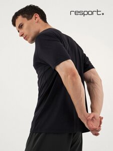 Футболка мужская Resport, размер 50, базовая, со вставками, чёрная
