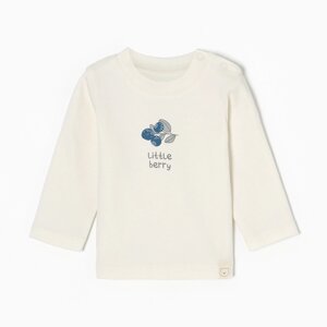 Футболка с длинным рукавом Крошка Я Little berry, рост 62-68, молочная