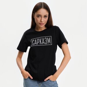 Футболка женская KAFTAN "Сарказм", р-р 40-42, цвет черный