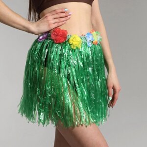 Гавайская юбка, цветная 40 см, МИКС