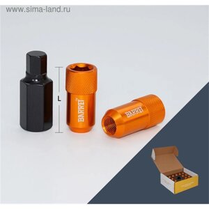 Гайка M12x1,25, 43, под шестигранник, спец. внутр, золотой, 20 шт +ключ