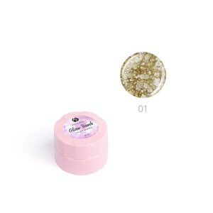 Гель для дизайна ногтей Adricoco Glow Bomb,01 золотой песок, 5 мл