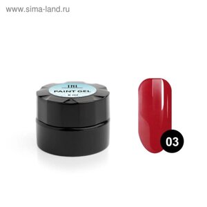 Гель-краска для дизайна ногтей TNL,03 красная, 6 мл