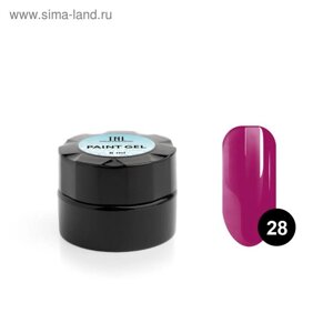 Гель-краска для дизайна ногтей TNL,28 фуксия, 6 мл