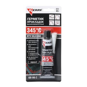 Герметик прокладок KERRY, черный, высокотемпературный, 42 г, KR-146-2