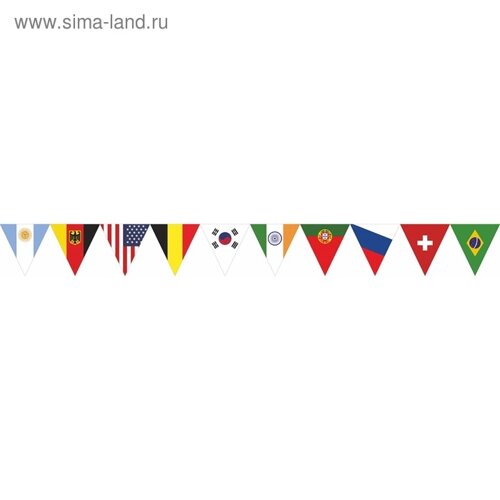 Гирлянда "Флаги стран Россия , США"1, 1х15х152 см