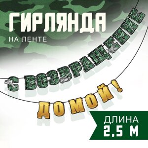 Гирлянда на ленте "С возвращением домой", 250 см