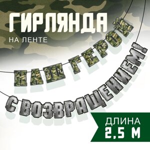 Гирлянда на ленте "С возвращением наш герой", 250 см