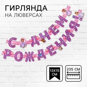 Гирлянда на люверсах «С Днем Рождения! длина 235 см, Принцесса София
