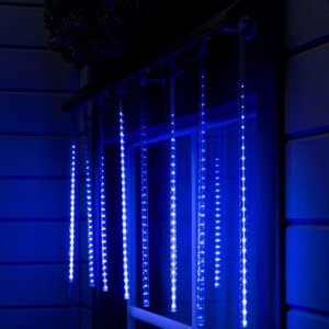 Гирлянда «Сосульки» 2.5 0.5 м, IP65, прозрачная нить, 288 LED, свечение синее с эффектом стекания, 12 В