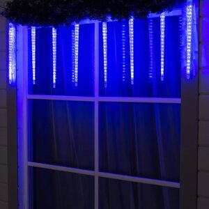 Гирлянда «Сосульки рифленые» 2.5 0.42 м, IP65, прозрачная нить, 288 LED, свечение синее с эффектом стекания, 12 В