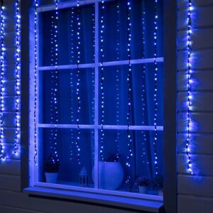 Гирлянда «Водопад» 2 1.5 м, IP44, тёмная нить, 400 LED, свечение бело-синее, 8 режимов, 220 В