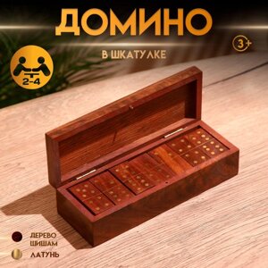 Игра настольная "Домино" 20х7х5,5 см, дерево шишам