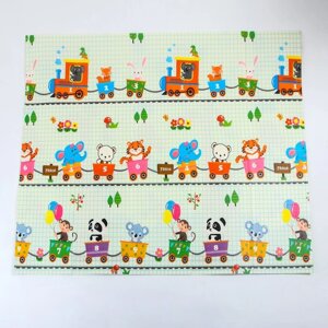 Игровой коврик для детей складной «Паровозик. Жирафик», двусторонний, размер 200х180x0,9 см, Крошка Я