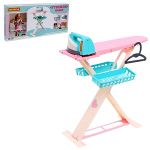 Игровой набор «Утюжок 2 в 1»гладильная доска, утюг, аксессуары, МИКС