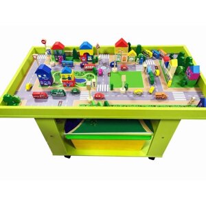 Игровой стол для самостоятельной деятельности, 1000550610 мм, цвет зелёный/разноцветный