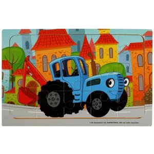 Игрушка деревянная «Пазл. Синий трактор» 22 15 см