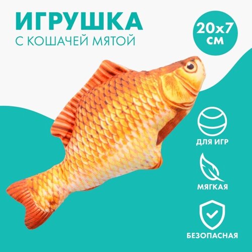 Игрушка для кошек с мятой «Сазан» из текстиля, 20 см