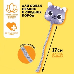 Игрушка для собак «Котик», с канатом