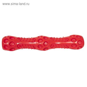 Игрушка для собак "Палка массажная"Зооник", пластизоль, 27 см, красная
