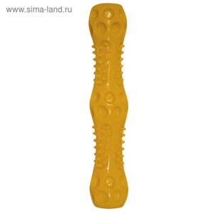 Игрушка для собак "Палка массажная"Зооник", пластизоль, 27 см, оранжевая