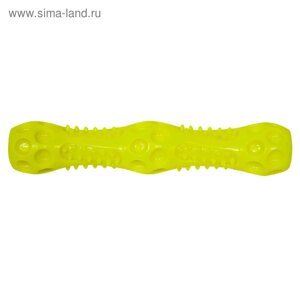 Игрушка для собак "Палка массажная"Зооник", пластизоль, 27 см, жёлтая