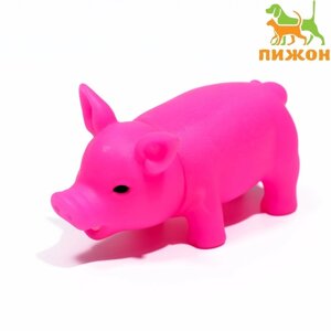 Игрушка пищащая "Маленький поросенок" для собак, 9 см, розовая