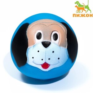 Игрушка пищащая "Песик" для собак, 7 см, синяя