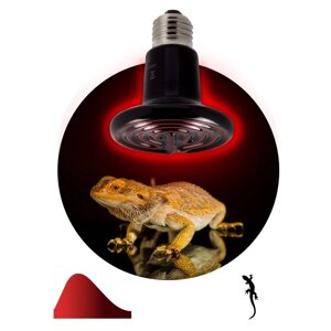Инфракрасная лампа, керамическая, для обогрева животных, 100 Вт, Е27, ЭРА