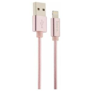 Кабель Hoco X2, USB - Lightning, 2.4A, 1 м, нейлон, розовое золото
