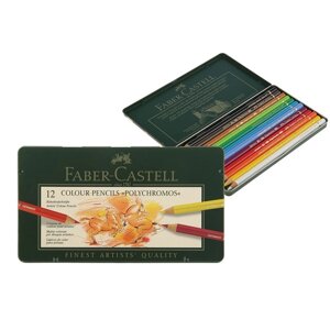 Карандаши художественные цветные Faber-Castell Polychromos 12 цветов, в металлической коробке