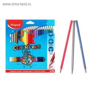 Карандаши трёхгранные 24 цвета, Maped Color Peps