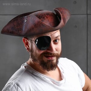 Карнавальная шляпа «Пират», 56-58 см, цвет коричневый