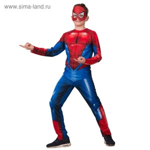 Карнавальный костюм "Человек Паук", куртка, брюки, маска, р. 34, рост 134 см