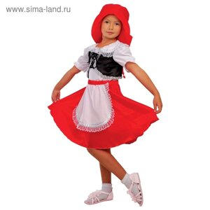 Карнавальный костюм «Красная Шапочка», блузка, юбка, шапка, р. 34, рост 134 см