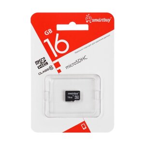 Карта памяти Smartbuy microSD, 16 Гб, SDHC, класс 10