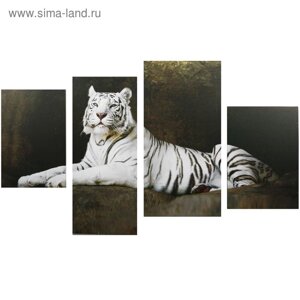 Картина модульная на подрамнике "Бенгальский тигр" 2-30х45; 1-29,5х69; 1-34х69