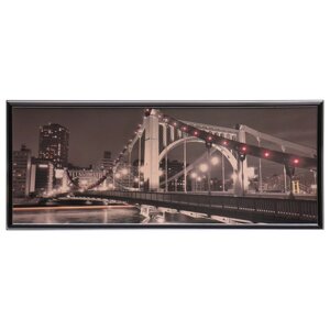 Картина "Мост в огнях" 35х90(39х93) см