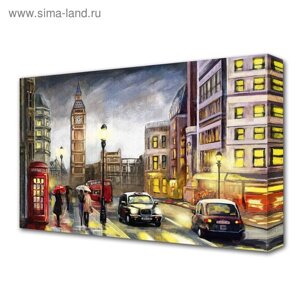 Картина на холсте "Дождливый Лондон" 60*100 см