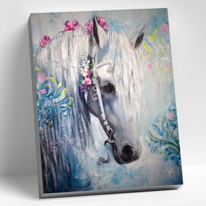 Картина по номерам 40 50 см «Живописная лошадь» 22 цвета