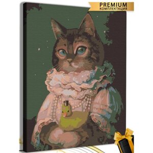 Картина по номерам «Кот с уточкой» холст на подрамнике, 40 60 см