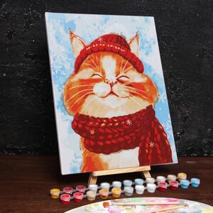 Картина по номерам на холсте с подрамником «Довольный кот», 30 х 40 см