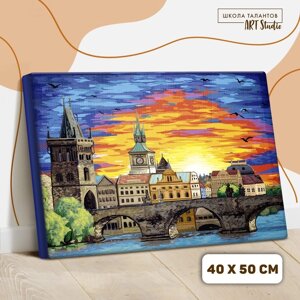 Картина по номерам на холсте с подрамником «Карлов Мост. Прага»